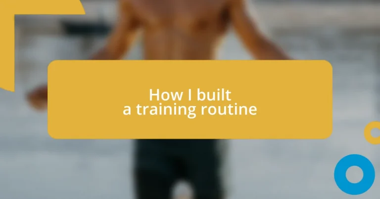 How I built a training routine