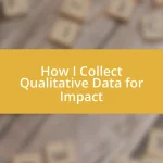 How I Collect Qualitative Data for Impact