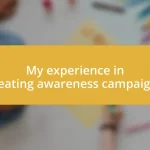 My experience in creating awareness campaigns