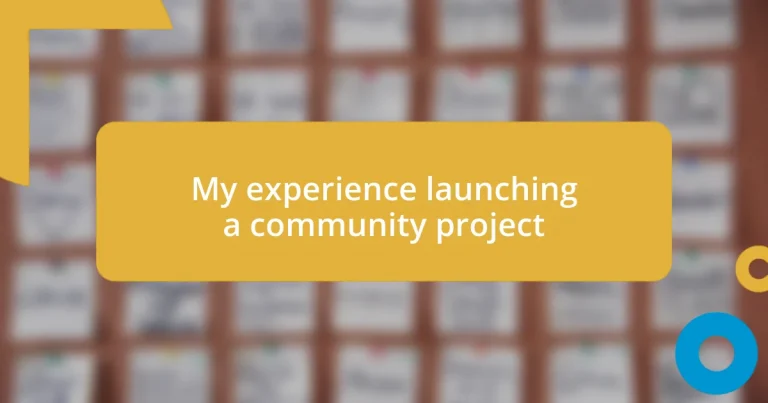 My experience launching a community project