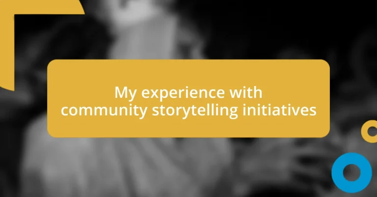 My experience with community storytelling initiatives